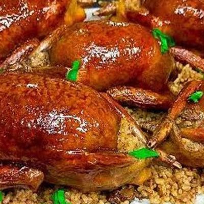 5 Single stuffed pigeons with rice or grits or rice on grits meal