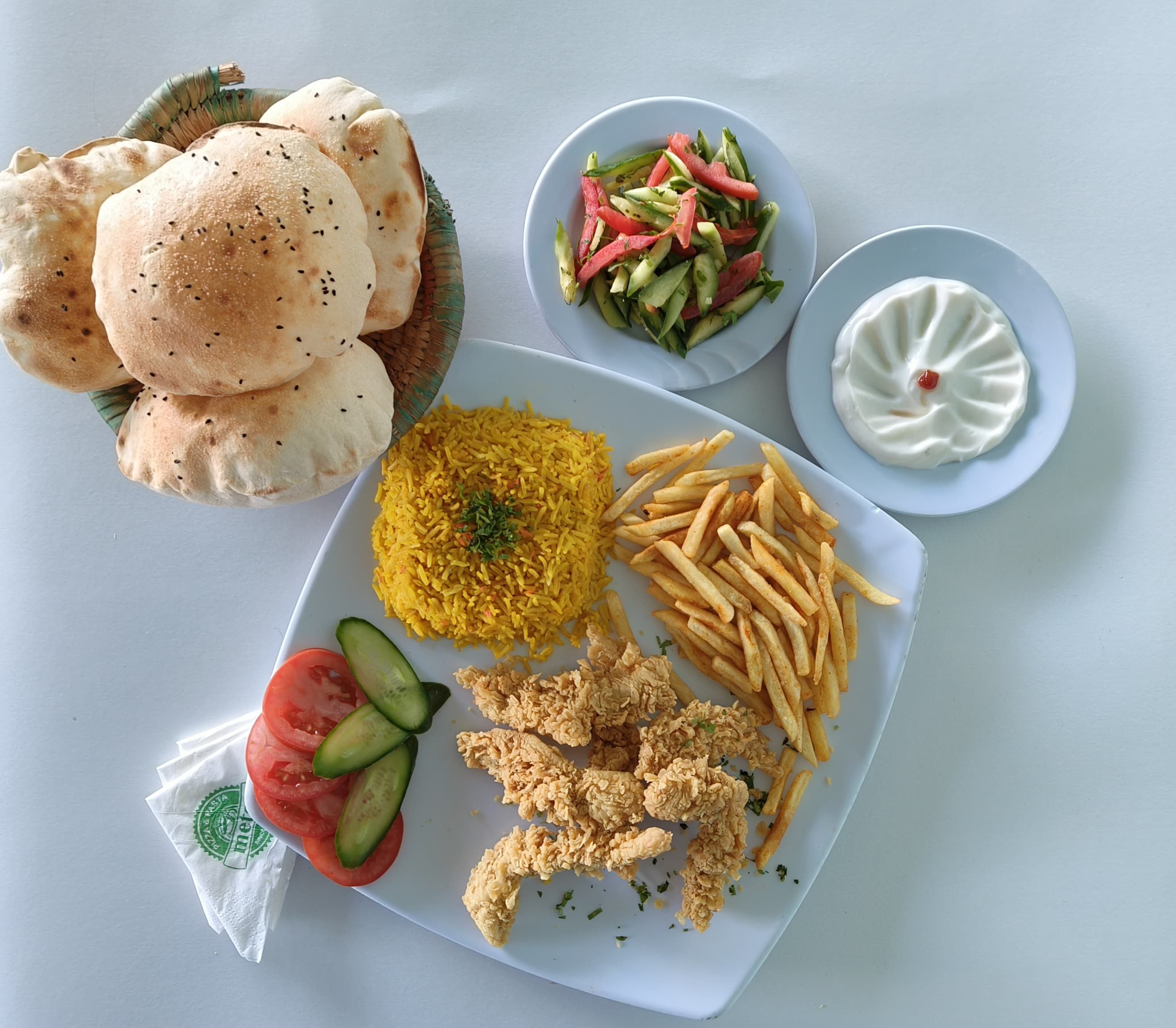 Crispy seafood meal