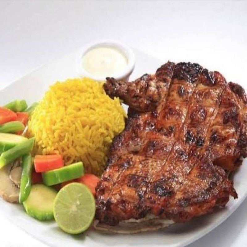 Half Chicken With Rice Meal