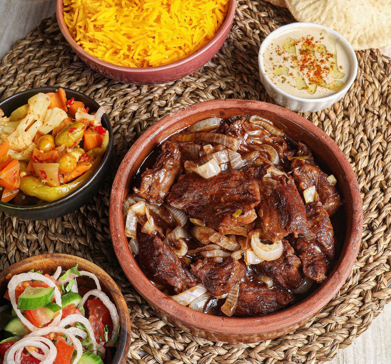 Beef tagine with onions