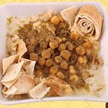 Chickpeas Beans Fattah With Faksa Oil