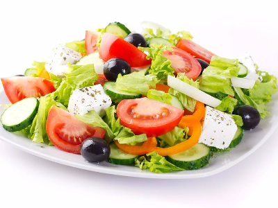 Cucumber and tomato cheese platter