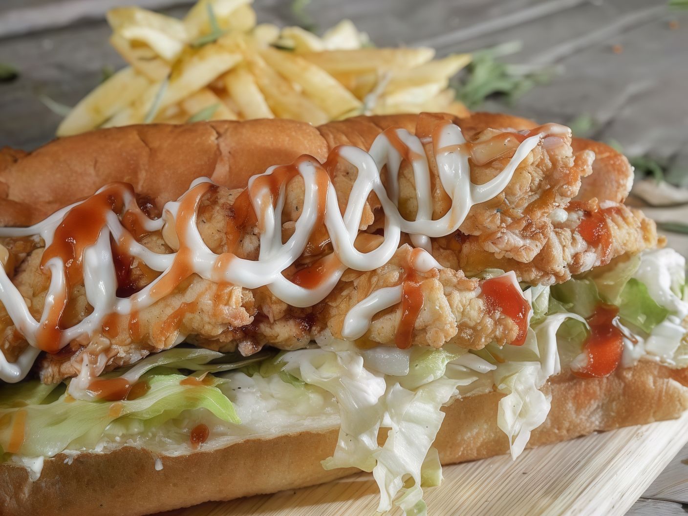 Crispy Chicken Bun Sandwich
