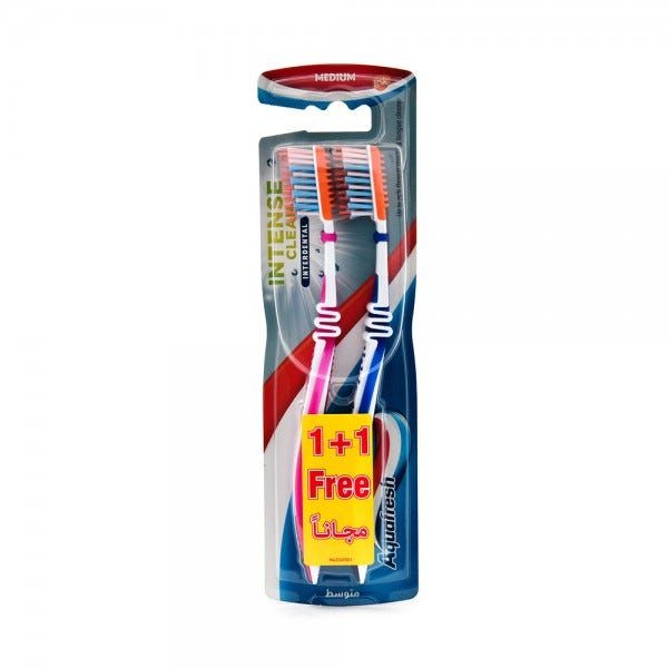 Buy Aquafresh Toothbrush Intense Clean Medium 1+1 Online in Kuwait ...