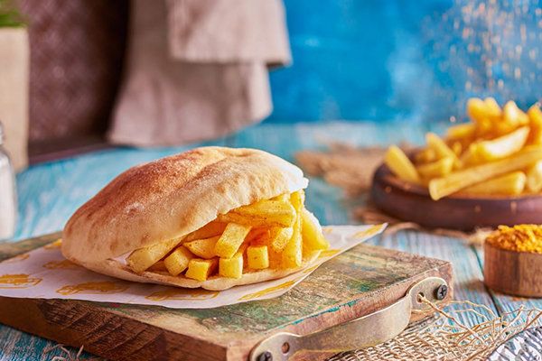 French Fries With Omelette Sandwich