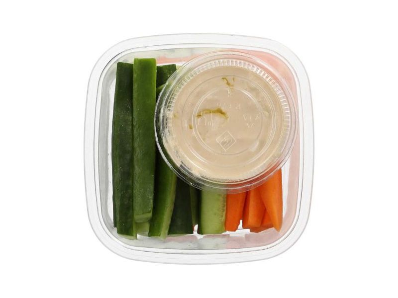 Fresh Carrot and Cucumber with Hummus dip