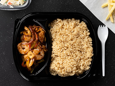 Grilled shrimp meal