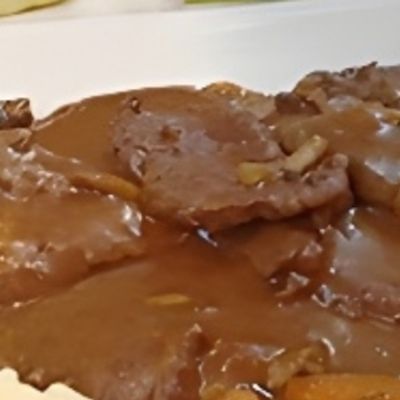 White rice steak with mushroom