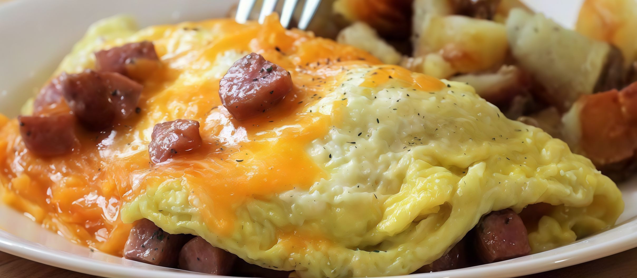 Omelette patty mix cheese and sausage