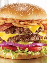 Beef Burger With Bacon And Mozzarella Cheese Sandwich