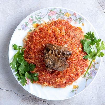 Fattah with Vinegar and Garlic Tray