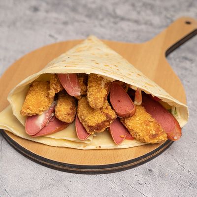 Chicken Zinger With Sausage Crepe