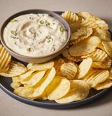 Potato Chips With Garlic Dip Sandwich