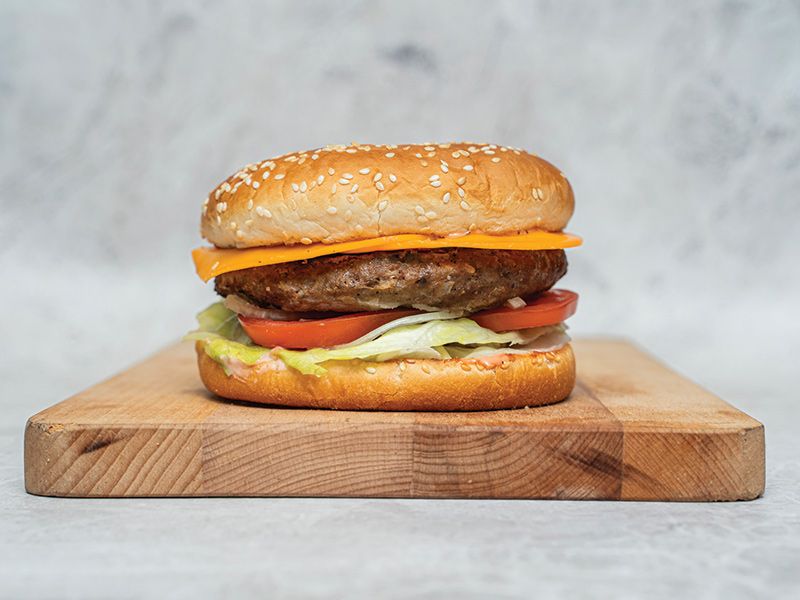 Beef Burger With Cheese Sandwich