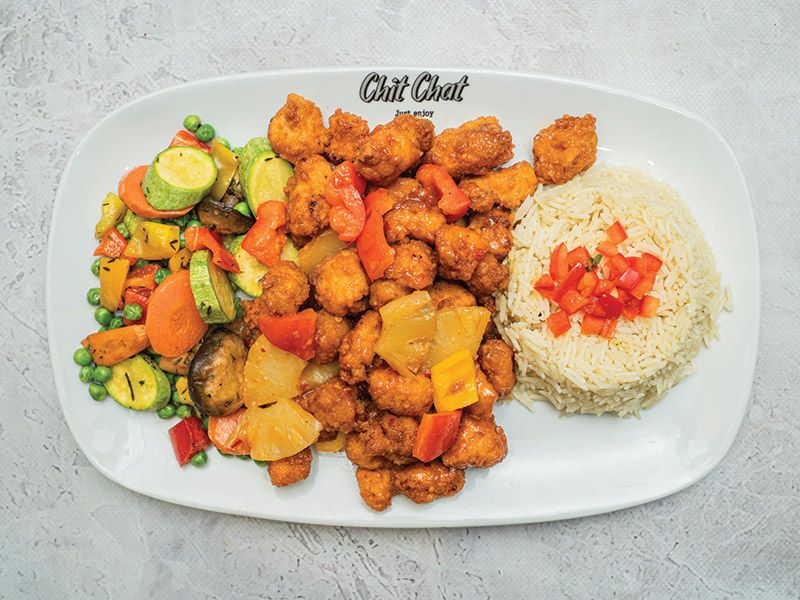 Chicken With Sweet And Sour Sauce Platter
