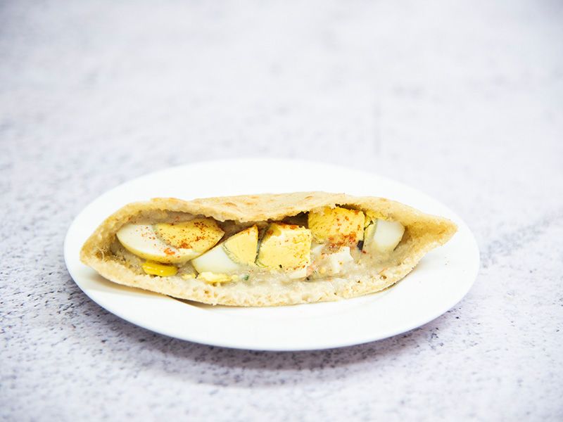 Eggs With Baba Ghannoug Sandwich