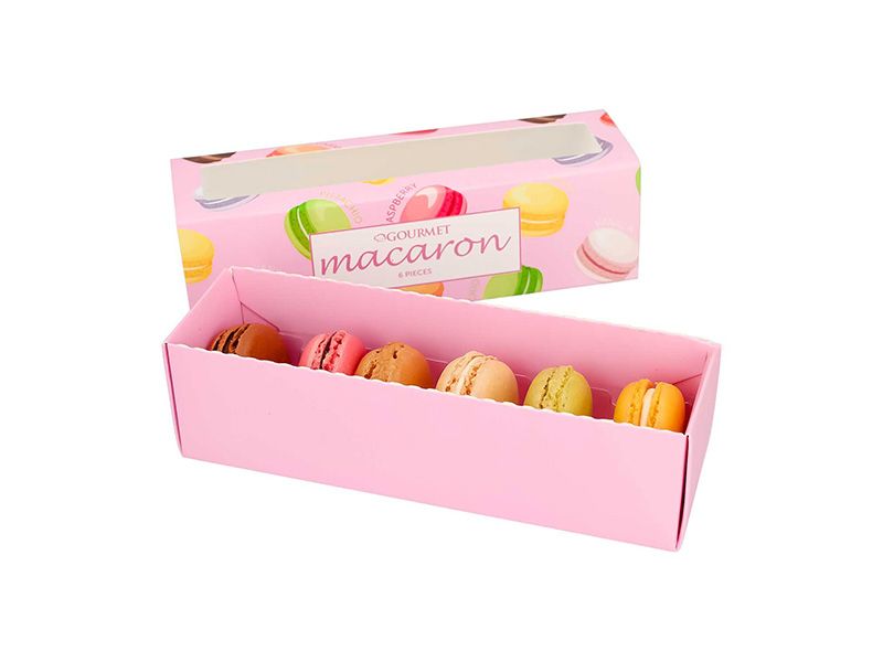 French Macarons Pink Box Pistachio