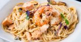 Seafood With Cream Pasta
