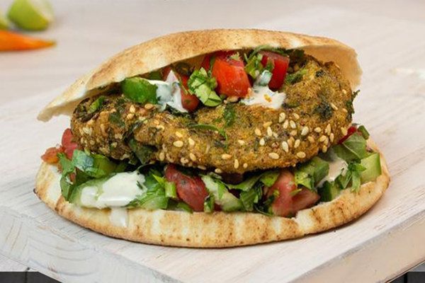 Foul With Falafel Sandwich