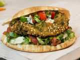 Falafel sandwich with eggplant