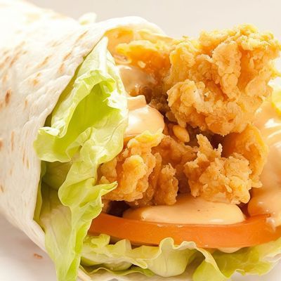 Zinger Chicken Wrap and fries