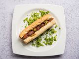 Oriental Sausage With Sauce Sandwich