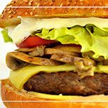 Texas Mushroom and Bacon Beef Burger Sandwich