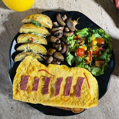 Beef Bacon Omelette