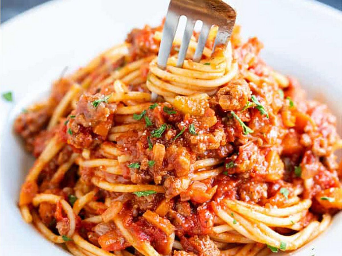 Spaghetti with minced meat