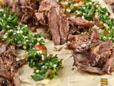 Hummus with Beef Shawarma