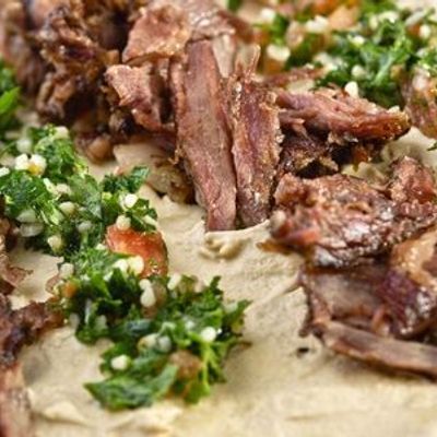 Hummus with Beef Shawarma