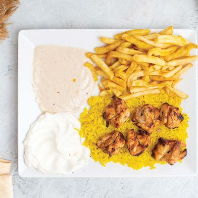 Large Charcoal Grilled Shish Tawook Meal