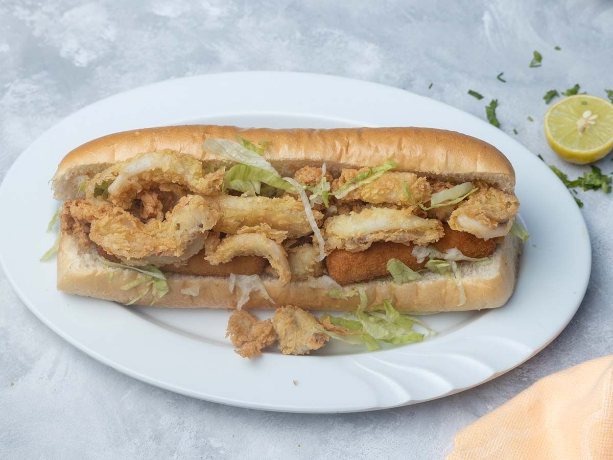 Squid With Mozzarella Stick Sandwich