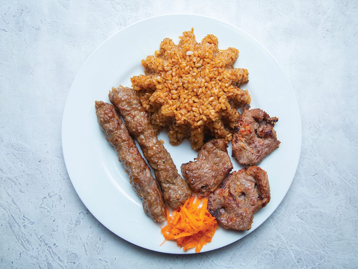A Quarter Mix Meal Kebab And Rice
