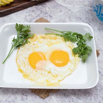 A box of fried eggs