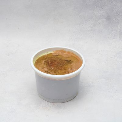 Foul with olive oil box
