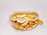 french fries with boiled egg sandwich
