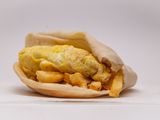 french fries with fried egg sandwich