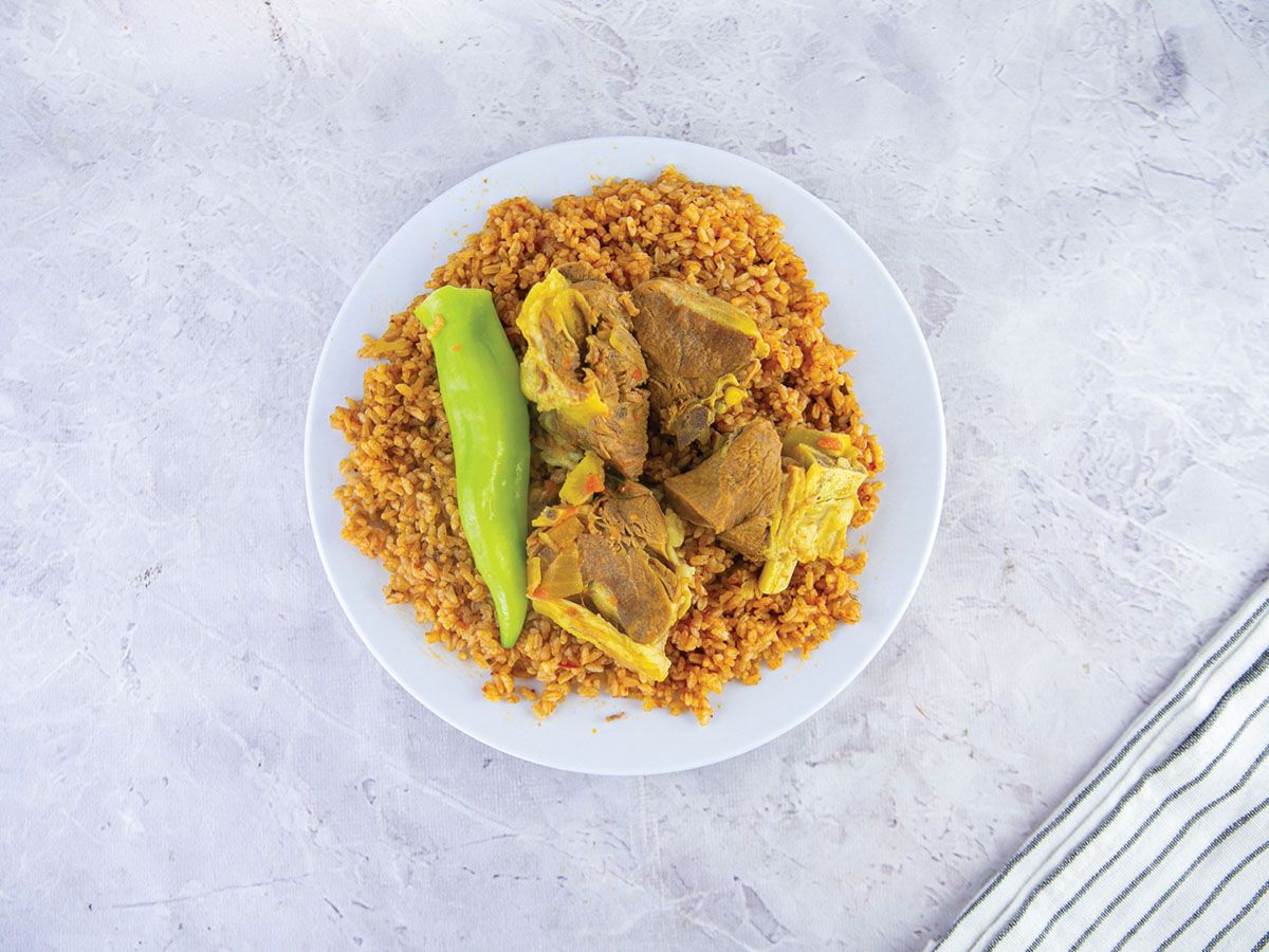 Mutton Meat Red Rice