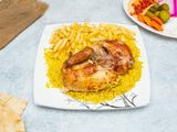 Half grilled chicken meal