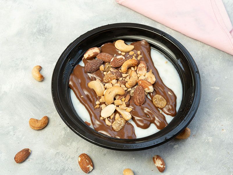 Rice Pudding With Nutella And Nuts