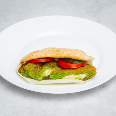 Falafel Sandwich Stuffed With Kiri Cheese