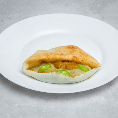 Foul sandwich with baba ghanoush