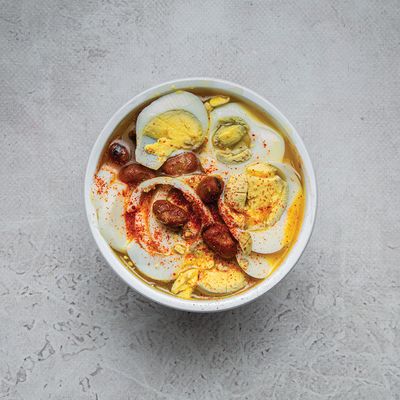Foul with boiled eggs box