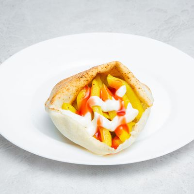 Potato Sandwich With Mixed Ketchup And Mayonnaise