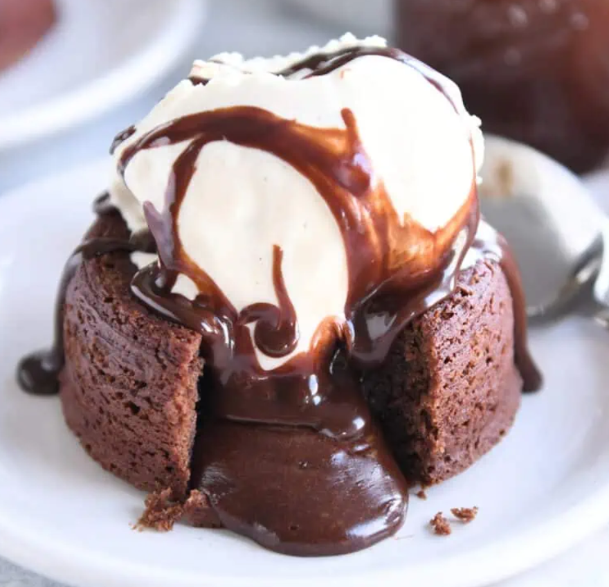 Molten Cake With Ice Cream