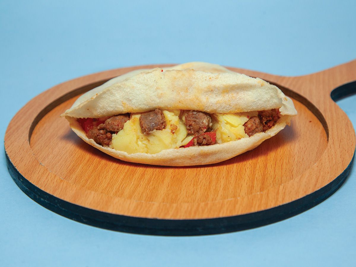Puree Potato With Sausage Sandwich