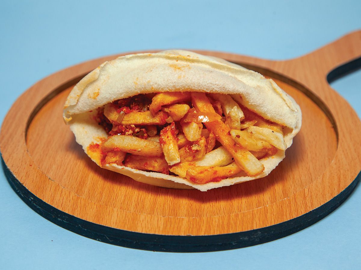 potato fingers With Shakshuka Sandwich