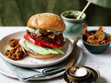Arabic burger meal with cheese