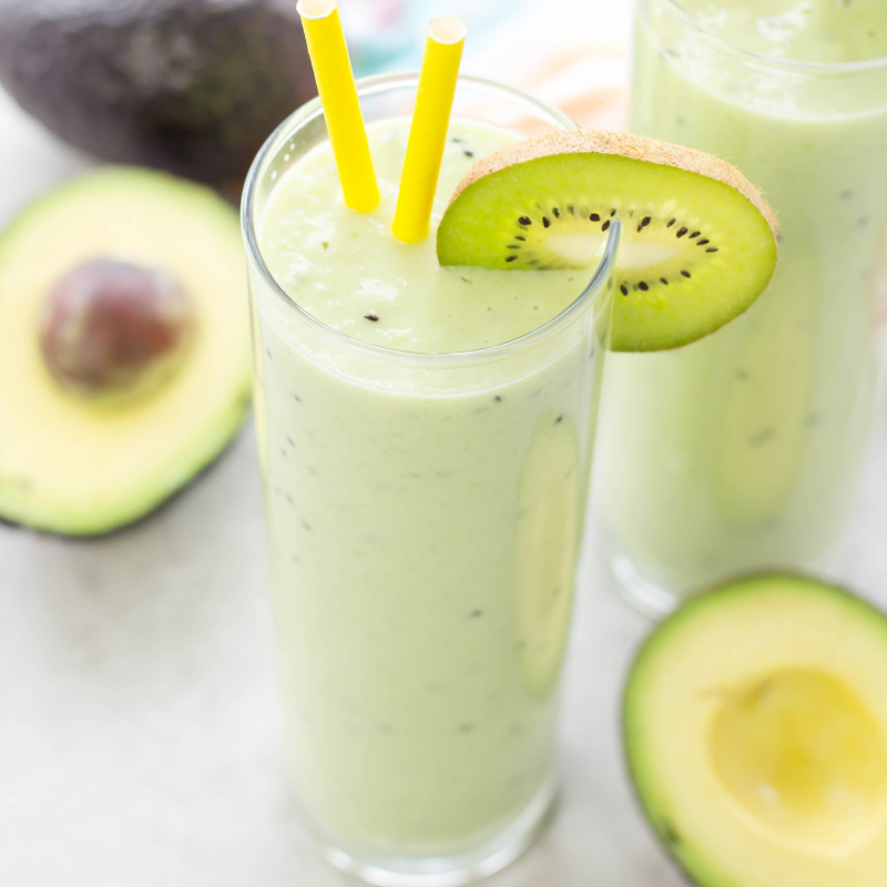 Avocado With Kiwi Milkshake